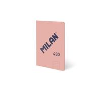 MILAN® Libreta A5 encolada, papel a líneas, 48 hojas de 95 gr/m², colección 430 since 1918, rosa