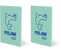 MILAN® Libreta A5 grapada, papel a líneas, 24 hojas de 95 gr/m², colección 460since 1918, verde (Paquete de 2)