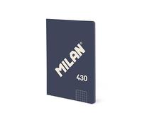 MILAN® Libreta A6 encolada, papel cuadriculado, 48 hojas de 95 gr/m², colección 430 since 1918, azul