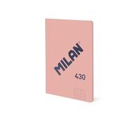 MILAN® Libreta A6 encolada, papel cuadriculado, 48 hojas de 95 gr/m², colección 430 since 1918, rosa