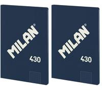 MILAN® Libreta encolada A4, cuadrícula de 5x5mm, 48 hojas A4, Papel de 95 gr/m², serie 1918, azul (Paquete de 2)
