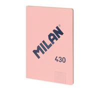 MILAN® Libreta encolada A4, cuadrícula de 5x5mm, 48 hojas A4, papel de 95 gr/m², serie 1918, rosa