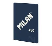 MILAN® Libreta encolada A4, papel pautado a líneas, 48 hojas A4, papel de 95gr/m² serie 1918, azul marino