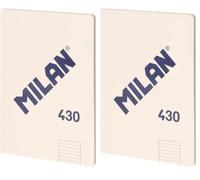 MILAN® Libreta encolada A4, papel pautado a líneas, 48 hojas A4, papel de 95gr/m², serie 1918, beige (Paquete de 2)