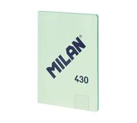 MILAN® Libreta encolada A4, papel pautado a líneas, 48 hojas A4, papel de 95gr/m² serie 1918, verde