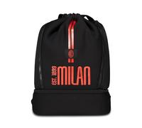 Milan Mochila de gimnasio para niños y niños, rojo y negro, con fondo rígido para zapatos, correas ajustables, deporte y tiempo libre, Negro, Talla única, Moderno