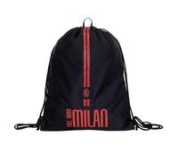 Milan Mochila escolar, rojo y negro, apertura con cordón, escuela y tiempo libre, niños y jóvenes, Negro, Talla única, Moderno