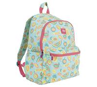 MILAN® Mochila urbana clásica 2 cremalleras (22 l) serie especial Frutikis, verde y naranja