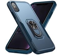 MILAN NICE Funda para iPhone X/XS Carcasa Protectora Anti-choques y Antiarañazos Nuevo Diseño 360 Grados Giratorio Duradero TPU Case Cover de Protección,Azul