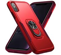 MILAN NICE Funda para iPhone X/XS Carcasa Protectora Anti-choques y Antiarañazos Nuevo Diseño 360 Grados Giratorio Duradero TPU Case Cover de Protección,Rojo