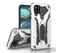 MILAN NICE Funda para Samsung Galaxy A42 5G de Silicona y PC Antigolpes Carcasa Protectora Anti-arañazos y Antideslizante con Soporte Incoporado (Plata)
