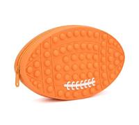 Milan Pacific Estuche para lápices Pop It de fútbol, bolsa de almacenamiento de silicona naranja, 9.75 x 5.75 x 1.5 pulgadas, para suministros escolares y alivio del estrés