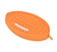 Milan Pacific Estuche para lápices Pop It de fútbol, bolsa de almacenamiento de silicona naranja, 9.75 x 5.75 x 1.5 pulgadas, para suministros escolares y alivio del estrés