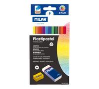 Milan plastipastel pack de 12 ceras de colores triangulares - incluye