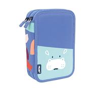 MILAN® Plumier 2 pisos con contenido serie especial Fun Animals azul