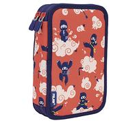 MILAN® Plumier 2 pisos con contenido serie especial Ninjutsu, rojo