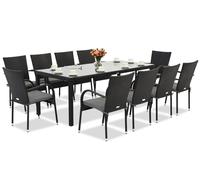 Milan technorattan muebles de jardín para 10 personas con gran mesa Garden Point negro