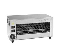 MILAN-TOAST Hornillo Salamandra individual resistencia de cuarzo con 3 pinzas perforador, 1,9 W, acero inoxidable