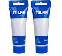 MILAN® Tubo 75 ml pintura acrílica plata (Paquete de 2)