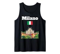 Milán Viaje Italia Recuerdo Milano Vacaciones Bandera Italiana Camiseta sin Mangas