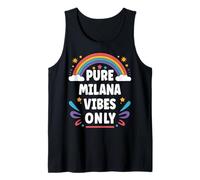 Milana Vibes Only Cute Retro Girls Milana Name Camiseta sin Mangas
