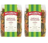 Milaneza Farfalle Tricolor Pasta, 500 G (Paquete de 2)