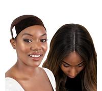 MILANO COLLECTION Gorro de agarre de peluca para mujer, gorra de media media con diadema de velcro elástica integrada, accesorios antideslizantes para mantener las pelucas con encaje frontal en su