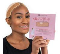 MILANO COLLECTIONMilano Collection Lace GripCap 2 en 1 Encaje peluca Grip Band Plus Cap para pelucas y frontales con encaje suizo reforzado por HAIRLINE y parte para una transición sin costuras (Nude)