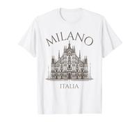 Milano Italia Catedral del Duomo Arquitectura Italia Camiseta gráfica económica, Hombre, Blanco, M
