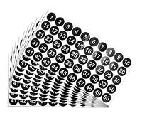 milaosk 10 Hojas Pegatinas Numeros Adhesivos 1 a 50,Numeros Adhesivos Vinilo Negro Pegatinas Numeros Pequeños (2,5 cm)