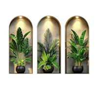 milaosk 3 Piezas Pegatinas de Pared 3d Vinilo Pared Plantas Verdes