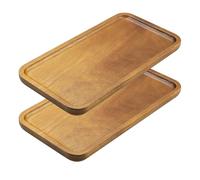 milaosk Bandeja Madera Rectangular,2 Pcs Bandejas de Madera Bandeja Madera Cocina Baño Bandeja Servir Comida Pequeña Bandejas Decorativas para Postre,Café,Pastel,Aperitivos 20.3 x 10.8 x 1,5 cm