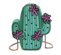 MILATA- Bolso bandolera mini de piel sintética con forma de cactus para mujer, bonito bolso de hombro con cadena