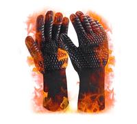 MILcea Guantes de Barbacoa, de Horno, Guantes Resistentes al Calor, Guantes para Cocina y Parrilla, cocción, Hornear, Soldadura (Negro)
