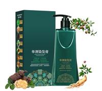 Mild Formula Long Lasting Hair Dye Set, Gentle Plant-Based Quick-Use Hair Dye, Nourishing Plant-Based Hair Color, Single Agent Floral Dye for Gray Hair Coverage (Natural Black)