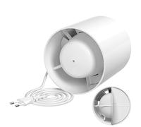 Milduall Ventilador Extractor de Aire 100mm, Extractor de Baño Ventilador en Linea Extraccion Humos 130m³/h, 34dB Silencioso para Baño Cocina Invernadero Tienda Garaje