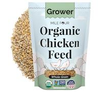 Mile Four Alimento para pollos cultivador | Orgánico | Sin OMG, sin maíz, sin soja, no medicinal, alimento para aves de corral | Cultivado en Estados Unidos | 18% de proteína | grano entero | 2 libras
