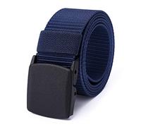 Mile High Life Cinturón de red de nylon Cinturón militar exterior Hebilla plástica segura TSA (Armada)