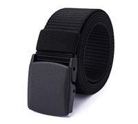 Mile High Life Cinturón de red de nylon Cinturón militar exterior Hebilla plástica segura TSA (Negro)