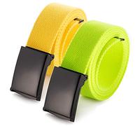 Mile High Life Cinturón de tela de lona ajustable a medida Hebilla militar abatible sólido