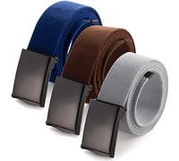 Mile High Life Cinturón de tela de lona ajustable a medida Hebilla militar abatible sólido