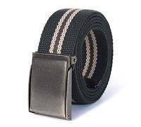 Mile High Life Cinturón de tela de lona Ajustable Hebilla de níquel plateada cepillada (Caqui oliva)