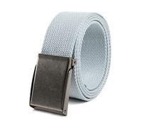 Mile High Life Cinturón de tela de lona Ajustable Hebilla de níquel plateada cepillada (gris)