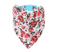 Mile High Life | Collares de perro para niña, bonito collar de bandana, collares de tela de polialgodón suave para perros pequeños, patrón de flores y frutas (rosa roja, collar y bandana-S)