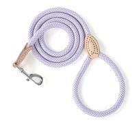 Mile High Life Correa de cuerda con conexión de cuero auténtico, 6 pies, 5 pies, 4 pies, correa resistente para perros pequeños, medianos y grandes (morado, 48 pulgadas)