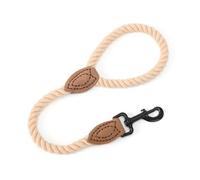 Mile High Life Correa de Cuerda de Algodón Trenzado con Punta de Cuero para Perro, Cierre de Metal Resistente, 18 Pulgadas, 1/2 Pulgada de Grosor para Boda y Caminar