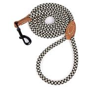 Mile High Life Correa de Cuerda de Perro de Escalada de montaña con Mango de Cuero(152 CM, Caqui Negro)