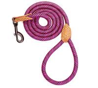 Mile High Life Correa de Cuerda de Perro de Escalada de montaña con Mango de Cuero(152 CM, Rosa Caliente)