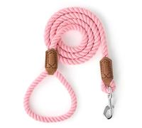Mile High Life Correa para perro, correas de cuerda de algodón trenzado con punta de cuero a medida con punta de cuero, cierre de metal resistente, 1,2m, 1,3cm de grosor, correa para bodas, correa de