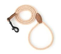 Mile High Life Correa para perro, correas de cuerda de algodón trenzado con punta de cuero, cierre de metal resistente, 6 pies, 1/3 pulgadas de grosor, correa de boda, correa de caminar para perros